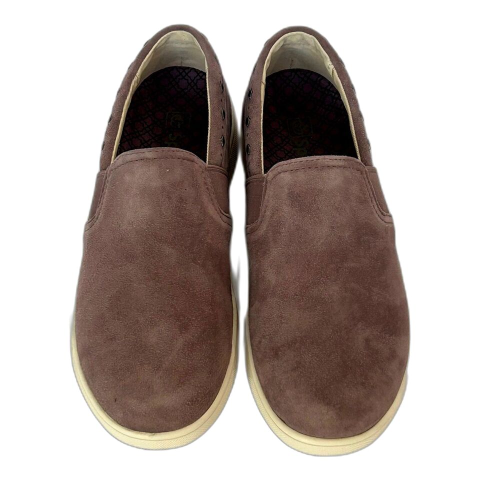 Spenco Sneakers Women’s Size 7.5 Color Lavender Elderberry Suede Comfort Slip-on - Picture 11 of 11